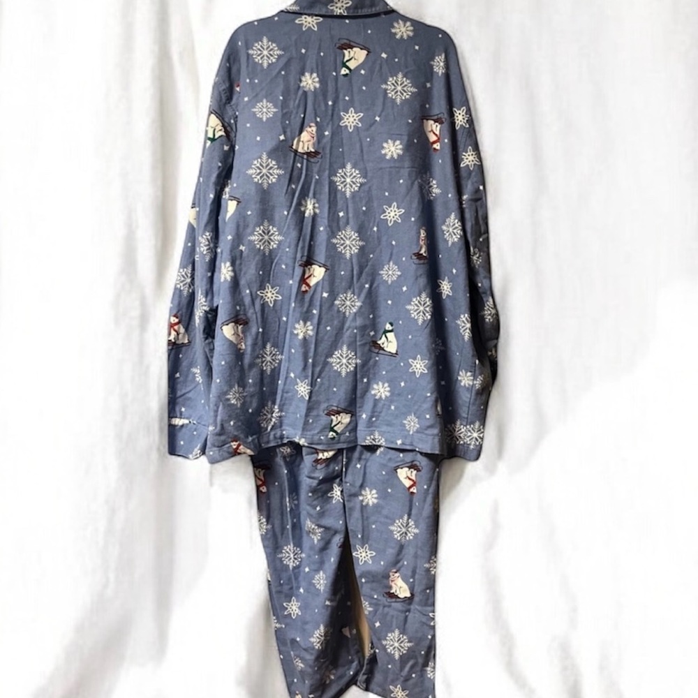 Old Navy ~ Women’s ~ 2 Piece Pajama Set ~ XL~Flannel ~Snowflakes & Polar Bears - Picture 12 of 16